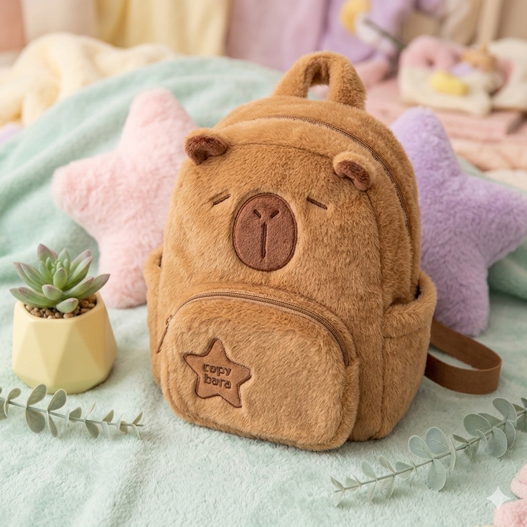 Mochila Capibara de Felpa